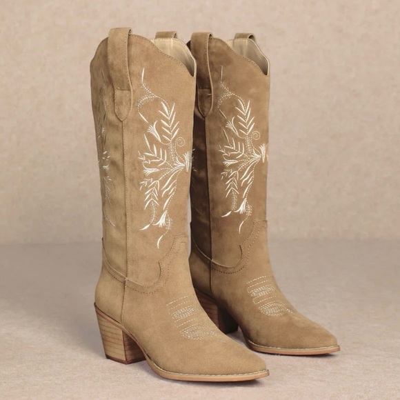 Mi.iM Shoes - The Flora Taupe Suede Western Boots